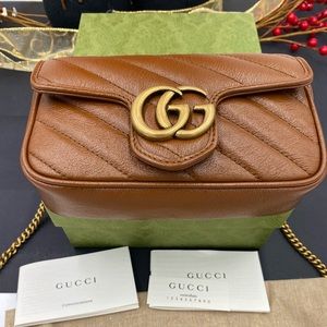Women’s Gucci Marmont Matelasse mini crossbody  bag Made In Italy